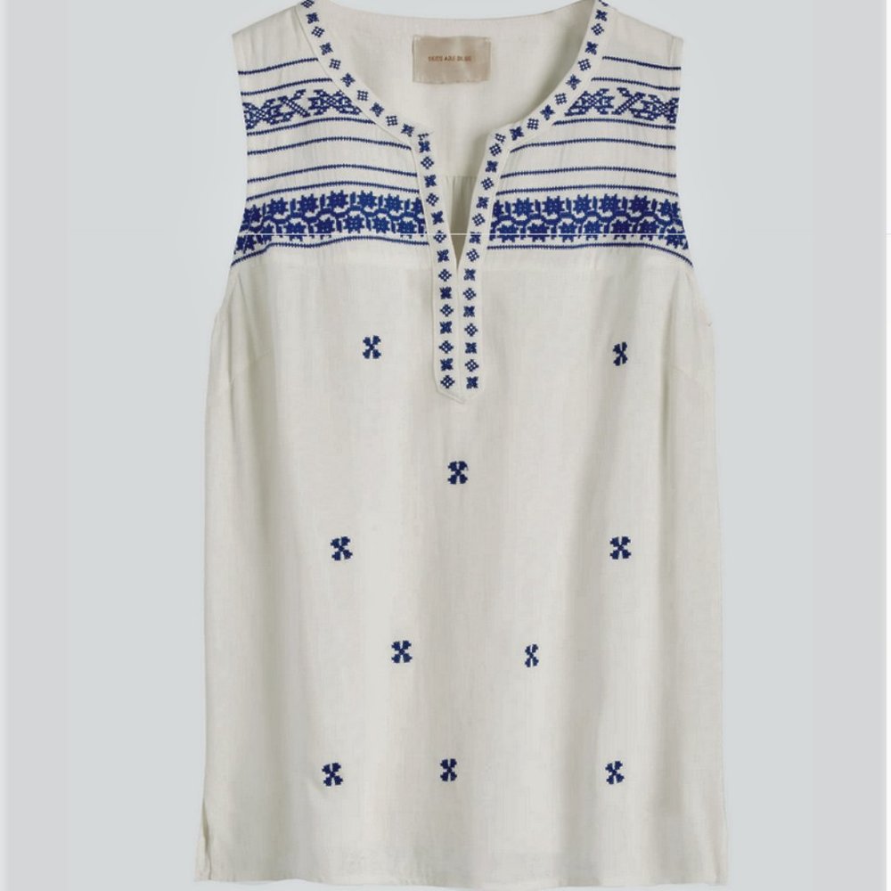 Baileywick Embroidered Linen Top